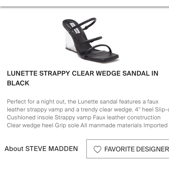 STEVE MADDEN | LUNETTE STRAPPY CLEAR WEDGE - Picture 7 of 7